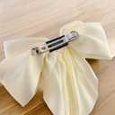 Fashion Hair Pins For Women, Elegant Bow Ribbon Hair Clip, Hair Accessories For Girls, Bowtie Hair Clip, Gift For Her (White)
