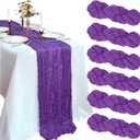 6 Pack 10FT Purple Cheesecloth Table Runner 120 Inch Long Gauze Rustic Boho Spring Cheese Cloth Table Runner Sheer Fabric Decorations for Holiday Party Wedding Banquet Bridal Baby Shower Dcor