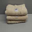 3 Calming Blankets Fluffy Premium Fleece Pet Blanket Soft Sherpa Throw for Dog Puppy Cat Beige Medium (30" x20'')