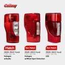 Tail Light Compatible with 2020 2021 2022 Ford F250 F350 Super Duty Halogen Type w/o Blind Spot Outer Taillight Rear Turn Signal Brake Lamp Assembly Replace OEM #LC3Z13405C FO2800278