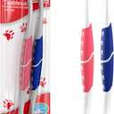 Pet Toothbrush for Dogs, Cats with Soft Bristles - Easy Teeth Cleaning & Dental Care, Non Slip Dual Head Dog Toothbrush for Medium & Large Pets, Toothpaste Not Included, Pack of 2 Pink & Blue