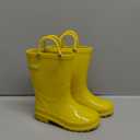 DREAM PAIRS Kids Rain Boots Glitter Boys Girls with Easy-on Handles Sparkly Waterproof Boots Outdoor Playing Rain Boots Unisex-Child (6 Toddler, Yellow)