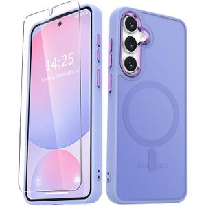 for Samsung Galaxy S24 FE Case, Matte Magnetic Phone Case with 1 Screen Protector, Support for Magsafe, Translucent Frosted Slim Shockproof Protective Cover for Samsung Galaxy S24 FE, Ti