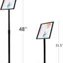 T-SIGN Adjustable Heavy Duty Pedestal Sign Holder Floor Stand, Sign Stand Poster Stand, 8.5 x 11 inch, Vertical & Horizontal View, Outdoor Indoor Standing Display Sign Holders Aluminum Black