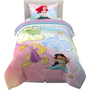 Disney Princess Ariel Kids Bedding Super Soft Comforter And Sheet Set, 4 Piece Twin Size, "Official" Disney Product By Franco
