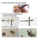 5 x Self-Drilling Drywall Anchors, Drywall Anchors and Screws Kit, Wall Anchors for Drywall and Repair Tool Easy for Fixing Decor(60pcs)