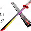 Cyberpunk Sword - 31.4 inches 7 Color LED Light Saber Simulated Toys with Sound Effects and Smoke, Neon Lightsaber with USB-C Rechargeable for 14+ Years Old Teenager and Cosplay Rave Parties