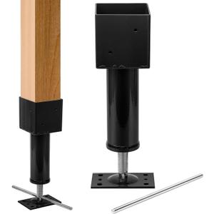 Lasnten 2 Pcs 4.5x4.5 Screw Jack Post 14.5" - 18.5" Height Range 24700 lbs Load Capacity Adjustable Temporary House Jacks for Leveling Flooring Basement Shore Beams Foundation Repair(Black)
