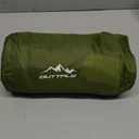 Double Sleeping Pad for Camping, Self Inflating 4" Extra Thick Camping Sleeping Pad for 2 Person with Pillow, Built-in Foot Pump, Portable Sleeping Mat for Backpacking, Hiking, Travel Tent (Twin, Green+blue)
