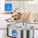 3.4Gal Dog Water Fountain for Large Dogs, 13L Stainless Steel Large Pet Fountain with Deeper & Wider Drinking Area, Automatic Dog Water Bowl Dispenser with Water Window(with 7 Filters) (Silver)