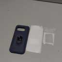 for Google Pixel 9a Case with Screen Protector+ Camera Lens Protector, Heavy Duty Shockproof Full Body Protective Cover Built in Rotatable Metal Ring Holder Kickstand,2025 Navy Blue