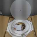 15.35" Gold Drum Chandelier, White Linen Pendant Light for Kitchen Island