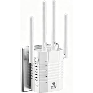WiFi Extender 1200Mbps Dual Band 5GHz/2.4GHz, 4 Antennas,WiFi Booster Up to 12880 Sq.ft 360 Coverage, Supports 105 Devices,WiFi Extender Signal Booster with 1-Tap Setup, Ethernet Port