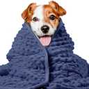 LaSyL Weighted Blanket for Pets | Thunder Blanket for Dogs Anxiety | Premium Soft Minky | Relaxation & Calming & Anti Anxiety | Used in Car, Bed, Couch | Dark Blue, Washable Medium 32" L x 40" W