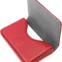 RFID Blocking Wallet - Minimalist Leather Business Credit Card Holder with Magnetic - Red