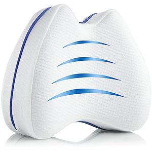 QISHFEN Knee & Leg Pillows Foam Support Pillow for Sleeping for Back Pain, Leg Pillow for Sleeping On Side, Memory Foam Cushion Knee Support Pillows, Pregnancy Pillow Removable (1 Pack)