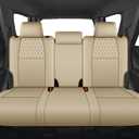 AOMSAZTO Custom Fit Seat Covers for Toyota 4Runner: 2011-2024 Faux Leather Full Set Car Seats Cover for 4Runner Beige (5 Seats Model Only)