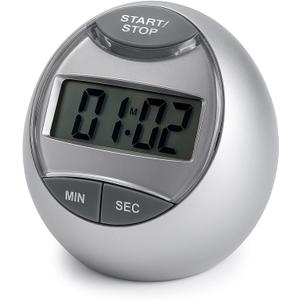 Digital Kitchen Timer Cute Egg Timer with Countdown & Stopwatch, Kitchen Timer Digital for Cooking, Baking & Boiled Eggs, Silver Digital Timer, Kitchen Timers for Cooking & Meal Prep