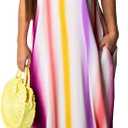 SheKiss 2026 Women's Casual Summer Floral Long Maxi Dresses Floor Length Sleeveless Plus Size Sundresses, Large
