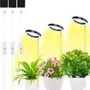 Plant Grow Light,yadoker LED Growing Light Full Spectrum for Indoor Plants,Height Adjustable, Automatic Timer, 5V Low Safe Voltage,Idea for Small Plant Light(3 Pack) (Black)