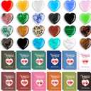 MGparty 24 Pack Valentines Day Gifts for Kids, Valentine Cards with Heart Shaped Gemstones, Class Valentine Cards for Kids Classroom Exchange Rock Crystal Party Favors School Goodie Bag Fillers