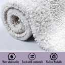 KEMA Bathroom Rugs 17"x24", Cotton Reversible Bath Mat for Bathroom Ultra Soft Plush Bath Rugs Water Absorbent Quick Dry Thick Floor Mats for Shower, Restroom, Bedroom, Kitchen (White)
