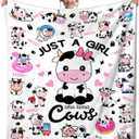 Cow Blanket Soft Cozy Flannel Cows Throw Blanket Bedding Decor Stuff Cow Lovers Gifts for Girls Women Kids Adults 50"x40"