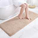Disolla Beige Bathroom Rug 24x48 - Non-Slip Plush Thick Bath Mat, Highly Absorbent & Ultra Soft Fluffy Floor Mat, Machine Washable for Shower and Tub