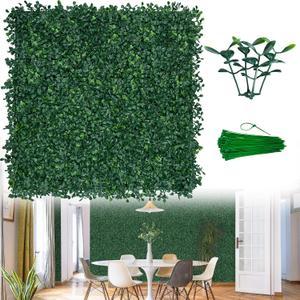 ODTORY Artificial Boxwood Wall Panels 20x20 inch 26Pcs, UV-Anti Faux Greenery Grass Hedge for Privacy ScreenFake Ivy Plant Fence for Outdoor Garden, Backyard, Balcony, and Indoor Home Decoration