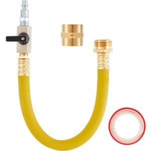 Winterize Sprinkler Blowout Adapter RV Winterizing Kit with Shut Off Valve and 1/4Industrial Plug Air Compressor and Garden Hose Connector for Motorhome Boat Camper Travel Trailer (Yellow)