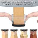 Ezprotekt 24 Pcs Chair Sliders for Carpet, Square Chair Glides for Carpet, Carpet Teflon Furniture Sliders Pads, Chair Leg Protectors Caps for Carpet - for Dining Table Chair, Black XL(Fit: 1.5"-2")