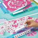 American Mahjong Tile Set,166 Premium White Tiles Mahjong Set, 4 All-in-One Rack/Pushers, Mahjong Tile Set with Flower Carrying Bag