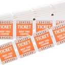 Pack of 4 L LIKED 200 Raffle Tickets, 50/50 Double Roll Tickets for Event, Raffles, Carnival, Door Prizes and Class Reward (Orange)