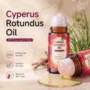 Cyperus Rotundus Oil, Botanical Body Oil Roll On with Rose Quartz Roller Ball, Moisturizing & Nourishing Skin for Armpits, Legs, Arms After Post-Wax, Both for Women and Men, 2FL OZ
