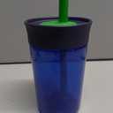 Owala Kids BPA-Free Plastic Tumbler with Spill Resistant Flexible Straw, Easy to Clean, Kids Water Bottle, Great for Travel, Dishwasher Safe, 15 Oz, Navy and Blue (Home Base)