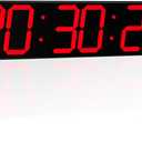 CHKOSDA 28.4''Large Digital Wall Clock,Automic Digital Clock with Alarm,Clendar and Termperature,Auto Time Sync with Easy Operation, Big Timer with Countdown and Countup (Red)