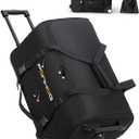 Ponhog 25 Inch Duffle Bag with Wheels and Handle for Men - Water Resistant Wheeled Duffle Bag for Weekend Travel & Overnight Trips, Black, 25 inch standard