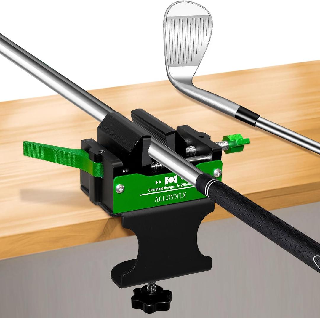 Golf Club Regripping Kit 2.0 No Drill Vise Clamp with 3mm Rubber Protection and Quick Release Fits 6-28mm Shafts for Golf ClubGifts for Golfers Men/Dad/Him (Green)