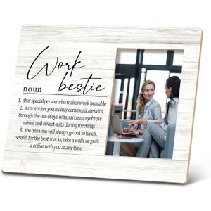 SRADMO Work Bestie Definition Picture Frame,Coworker Gifts 108 inch Wooden Tabletop Photo Frame,Funny Gifts for Work Best Friends Best Coworkers Colleagues