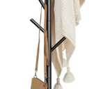 Haddockway Wooden Coat Rack Stand with 8 Hooks New Zealand Pine 3 Adjustable Coat Standing Tree Easy Assembly for Coats, Hats, Scarves and Handbags for Entryway, Hallway, Bedroom, Office
