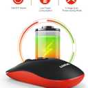 Leadsail Rechargeable Wireless Slim Cordless Mouse, 2.4G Portable Less Noise Optical Mouse with 5 Adjustable DPI Levels for Laptop, Desktop, MacBook