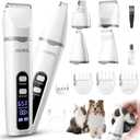 Dog Clippers for Grooming, 4 in 1 Dog Grooming Kit Hair Clipper with LCD Display, Dog Trimmer for Grooming, Dog Hair Trimmer for Paw Nail Grinder,Shaver Grooming Supplies for Pet Cats Dogs