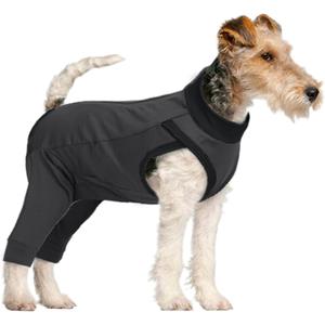 LelePet Dog Recovery Suit for Rear Legs to Stop Licking Hind Legs Abdomen Wounds, Dog Onesie for Surgery Female Male,Dog Pants to Prevent Licking for Small to Large Dogs, Cone Alternative (XS-3XL) (Gray)