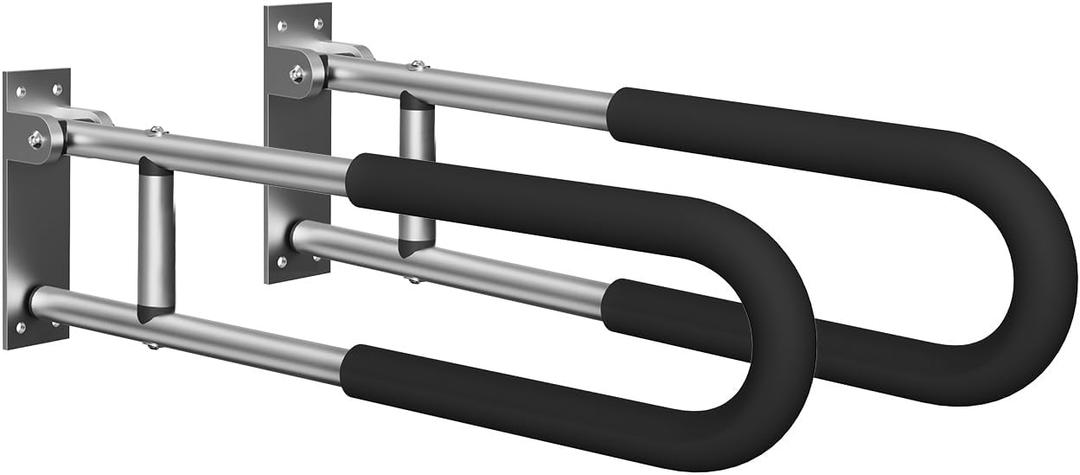 Handicap Grab Bars Rails 23.6 Inch Toilet Handrails Bathroom Safety Bar Hand Support Rail Handicapped Handrail Accessories for Seniors Elderly Disabled Mounted Bath Grips (Aluminum-60cm-2pcs)
