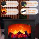 Electric Fireplace Lantern with Realistic LED Flame Effect, USB Battery Powered, Decorative Indoor and Outdoor Fireplace Light, Perfect for Christmas and Home Decor (No Heater Function)