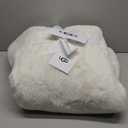 UGG Euphoria Faux Fur Throw Blanket, Warm Fluffy Throw for Couch or Bed, Luxury Bedroom Decor, Fluffy Blankets, Machine Washable, 50-inch x 70-inch, White Snow