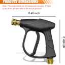High-Pressure Car Washer Gun 4350 PSI Max, Power Washer Short Gun with 1/4" Outlet Quick Connect & 5 Nozzles, M22-14 Thread Auto Cleaning Sprayer Gun Tool for Car Washing (Washer Gun/Nozzle)