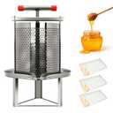 Honey Press Extractor Manual Mesh Honey Press Machine Household Honey Extractor Large Stainless Steel Bee Honey Presser Fruit Wine Press for Wine Honey Juice Olive Oil Making