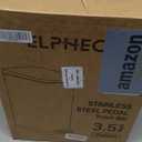 ELPHECO Bathroom Trash Can with Lid Soft Close, 3.5 Gallon / 13.5 Litre Stainless Steel Pedel Garbage Can with Removable Inner Bucket, Wastebasket for Bathroom, Office, Bedroom, Matte White