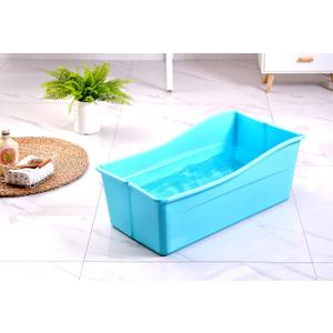 G Ganen Plastic Foldable Bathtub for Shower Portable Ice Bath Tub Blue 30Inch